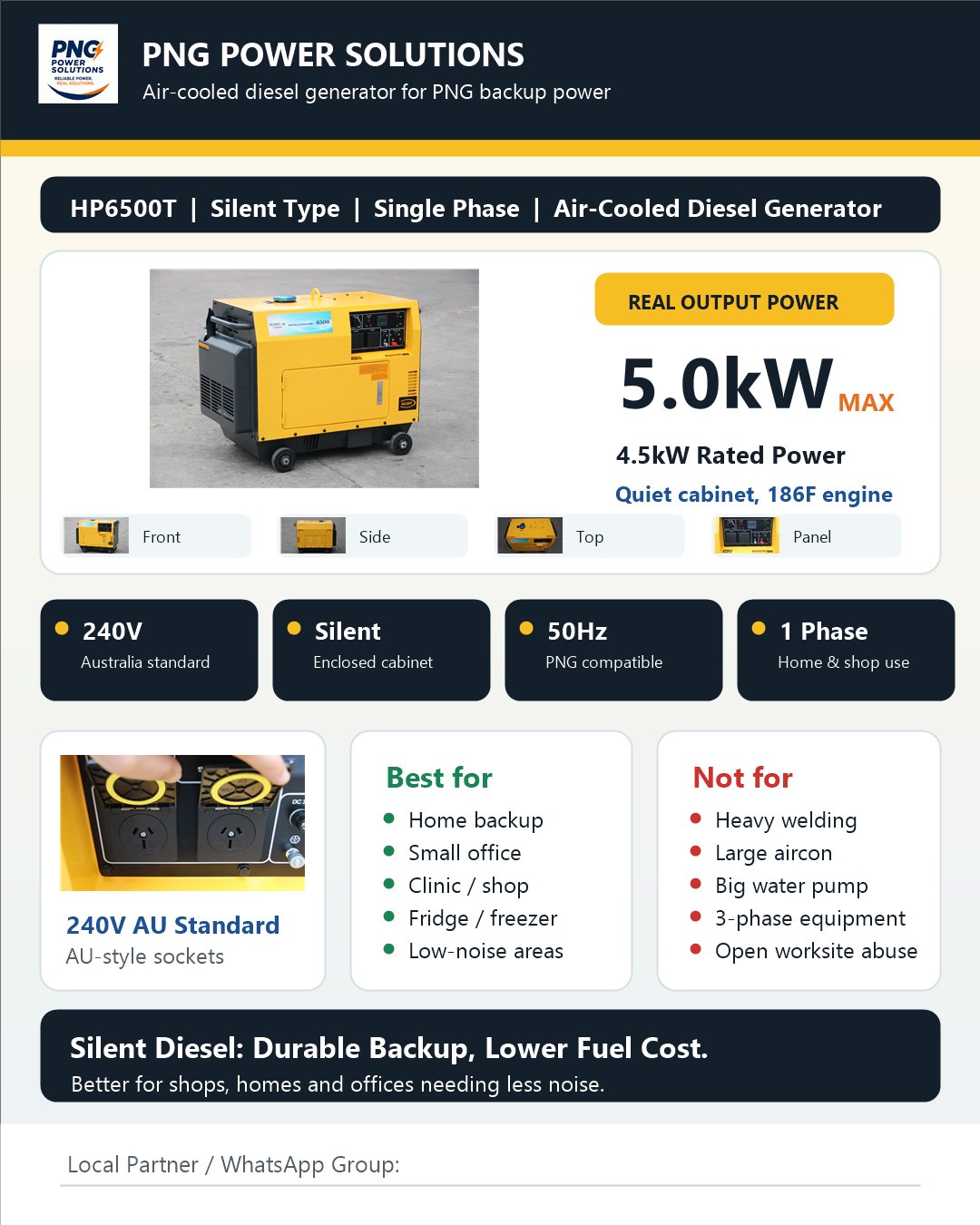 5kW silent diesel generator