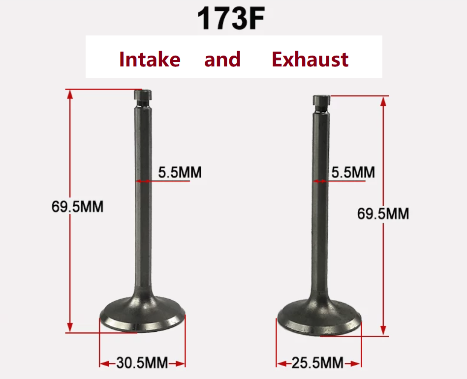 Diesel Engine Intake & Exhaust Valve Set for 170F-1100F image 2