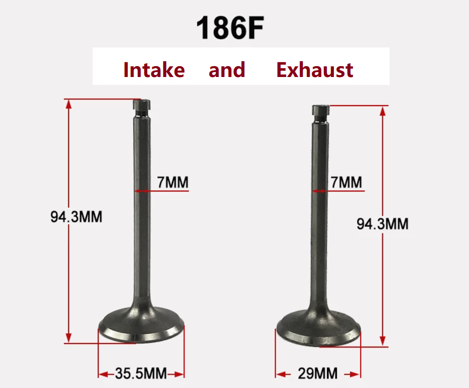 Diesel Engine Intake & Exhaust Valve Set for 170F-1100F image 4