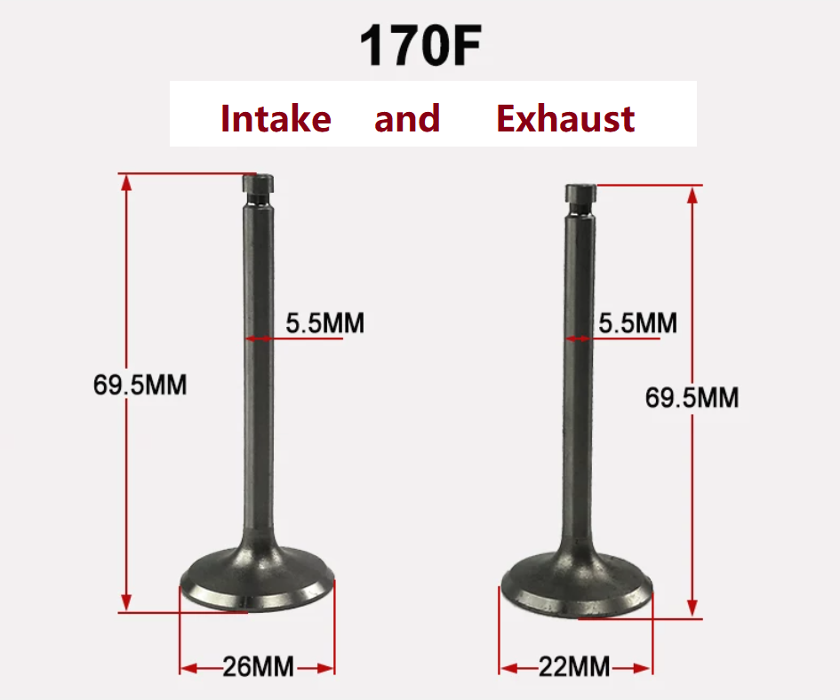 Diesel Engine Intake & Exhaust Valve Set for 170F-1100F