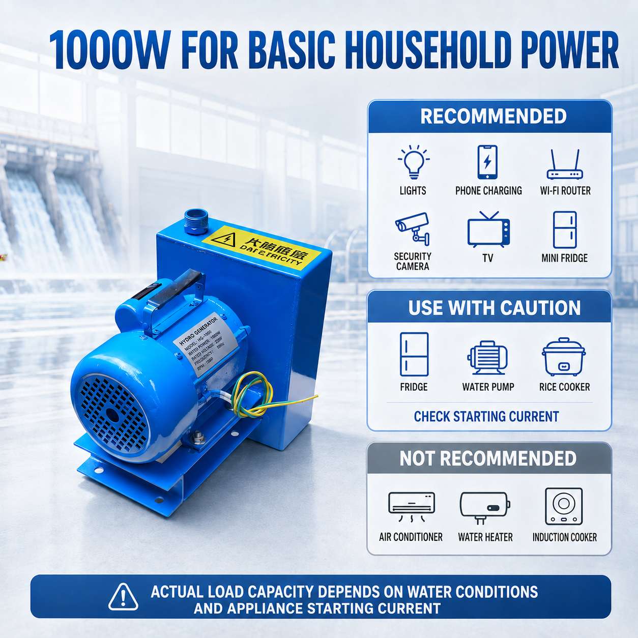 1kW hydropower generator application