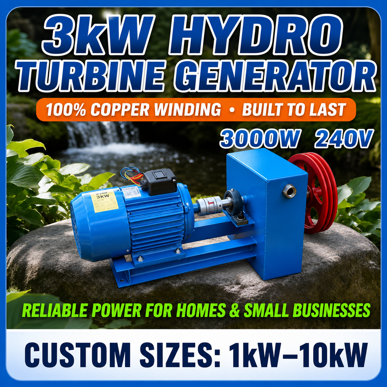 3kW custom hydropower turbine generator